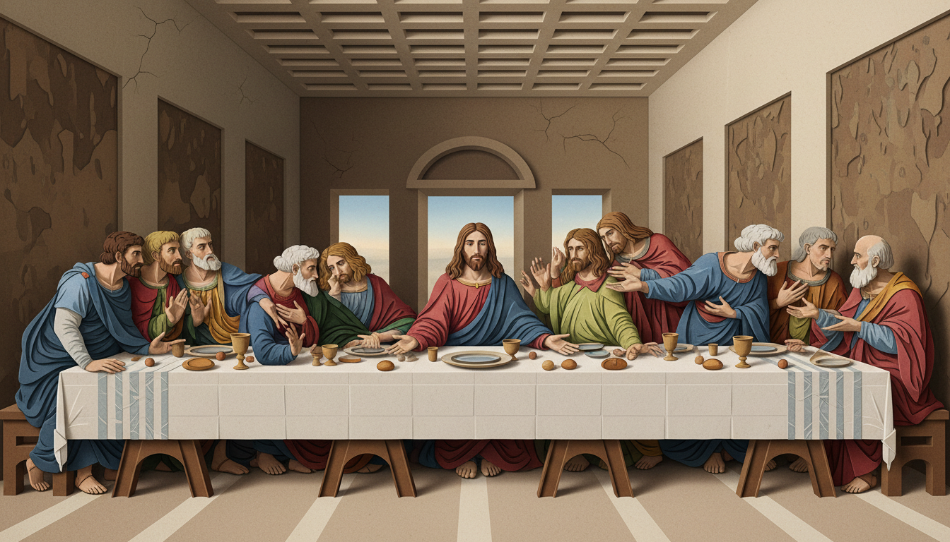 Leonardo da Vinci's The Last Supper in the refectory of Santa Maria delle Grazie, Milan