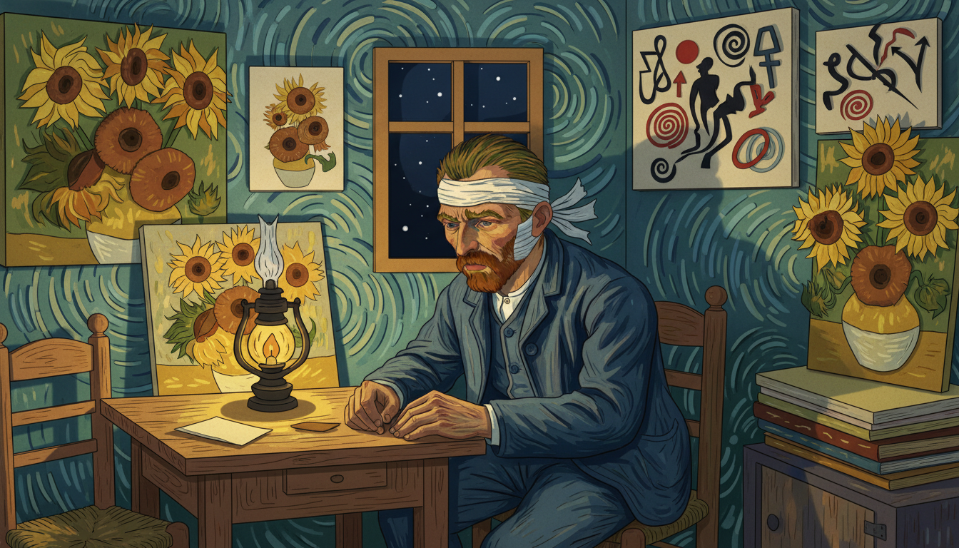 Vincent van Gogh self-portrait with bandaged ear (c.1889)